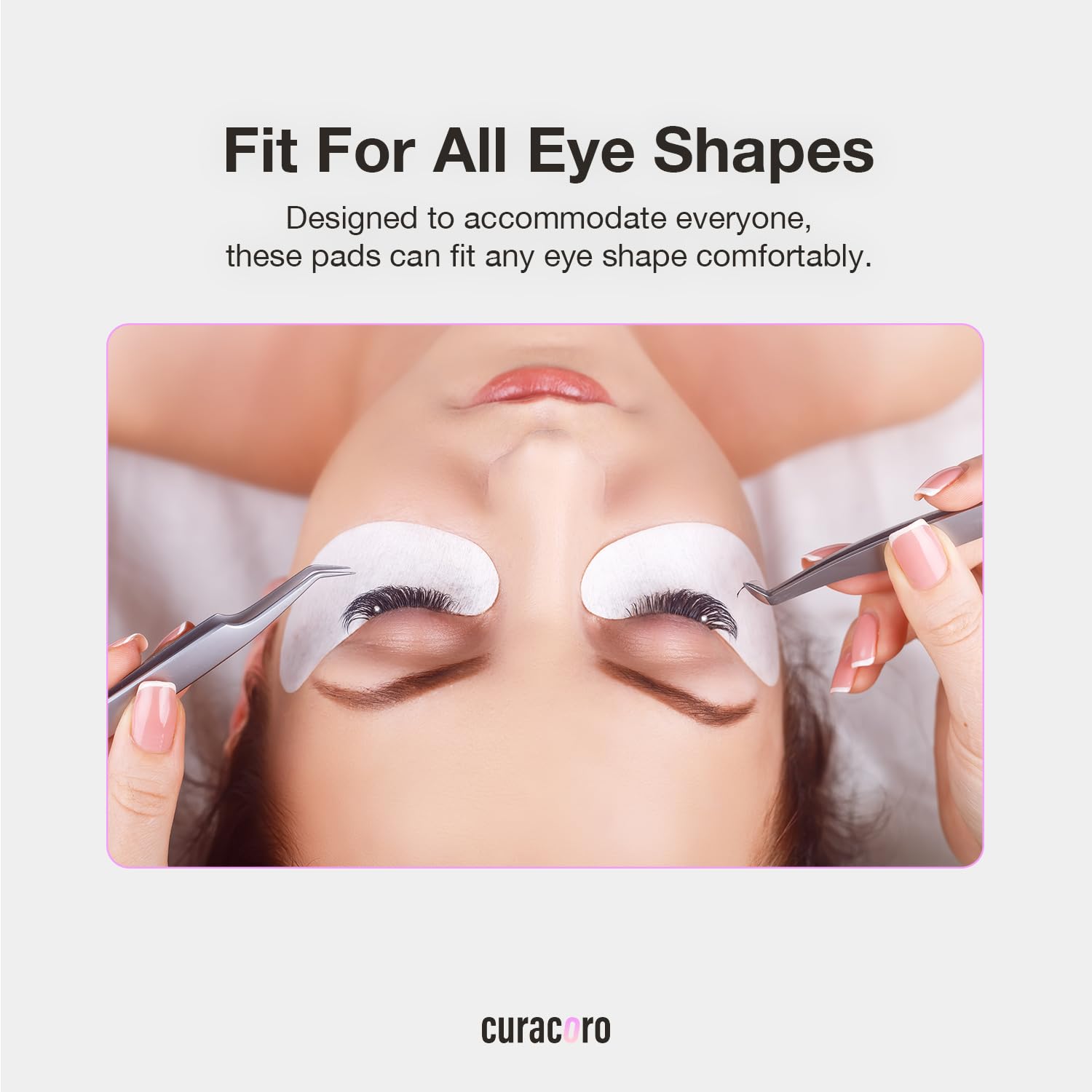 Curacoro Biogel Eye Pads for Eyelash Extensions | Soft Sticky Under Eye Pads for Sensitive Skin | Eyelash Extension Supplies & Remover for Lash Perm, Lamination (10 Pairs) | Perfect for Salon Professionals & At-Home Lash Care