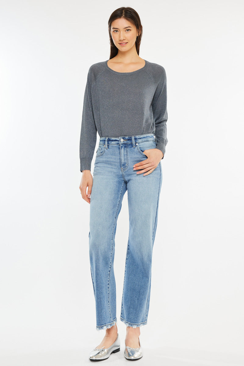 Melissa High Rise Slim Wide Leg Jeans for Women - Stretchy Comfort Denim Pants, Flattering Bootcut Fit - Perfect for Casual Wear, Office & Night Out