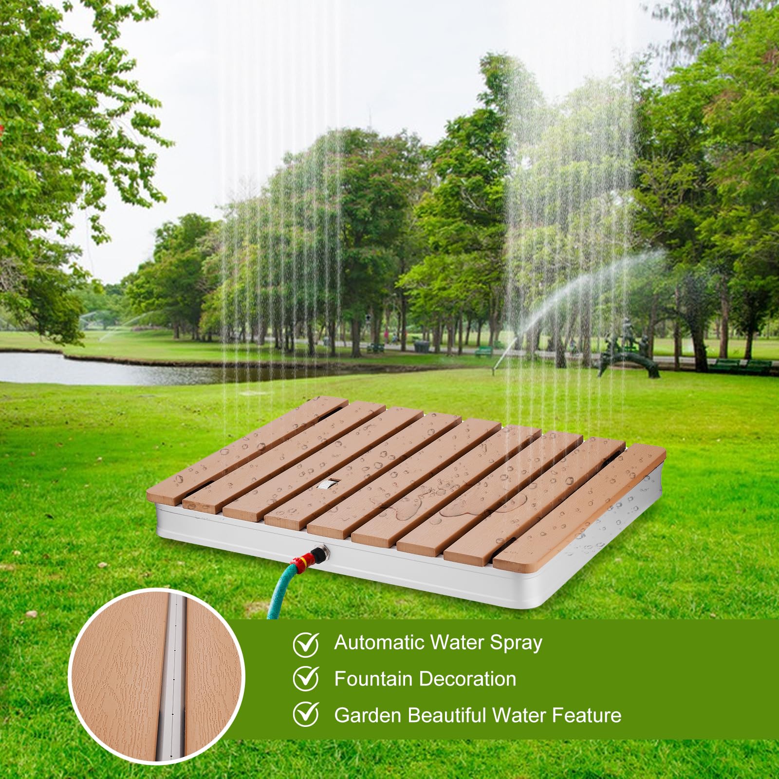 **Portable Outdoor Shower for Pool, Garden & Camping - Adjustable Height & Water Flow with Foot Wheel - Non-Slip Sauna & Water Play Shower for Adults & Kids (28” x 22”) - Perfect for Backyard, Beach & RV Trips**