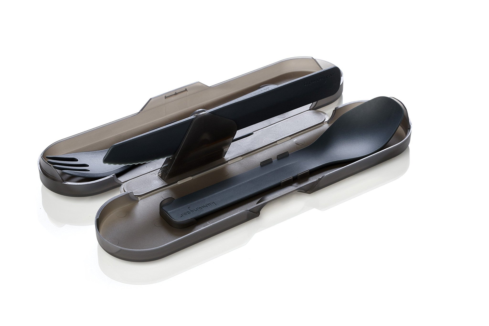 Humangear GoBites Compact Travel Utensils Set - 3-Piece Foldable Spoon, Fork & Knife for Camping, Hiking & Backpacking - Lightweight & Portable Cutlery for Outdoor Adventures, Picnics & On-the-Go Meals