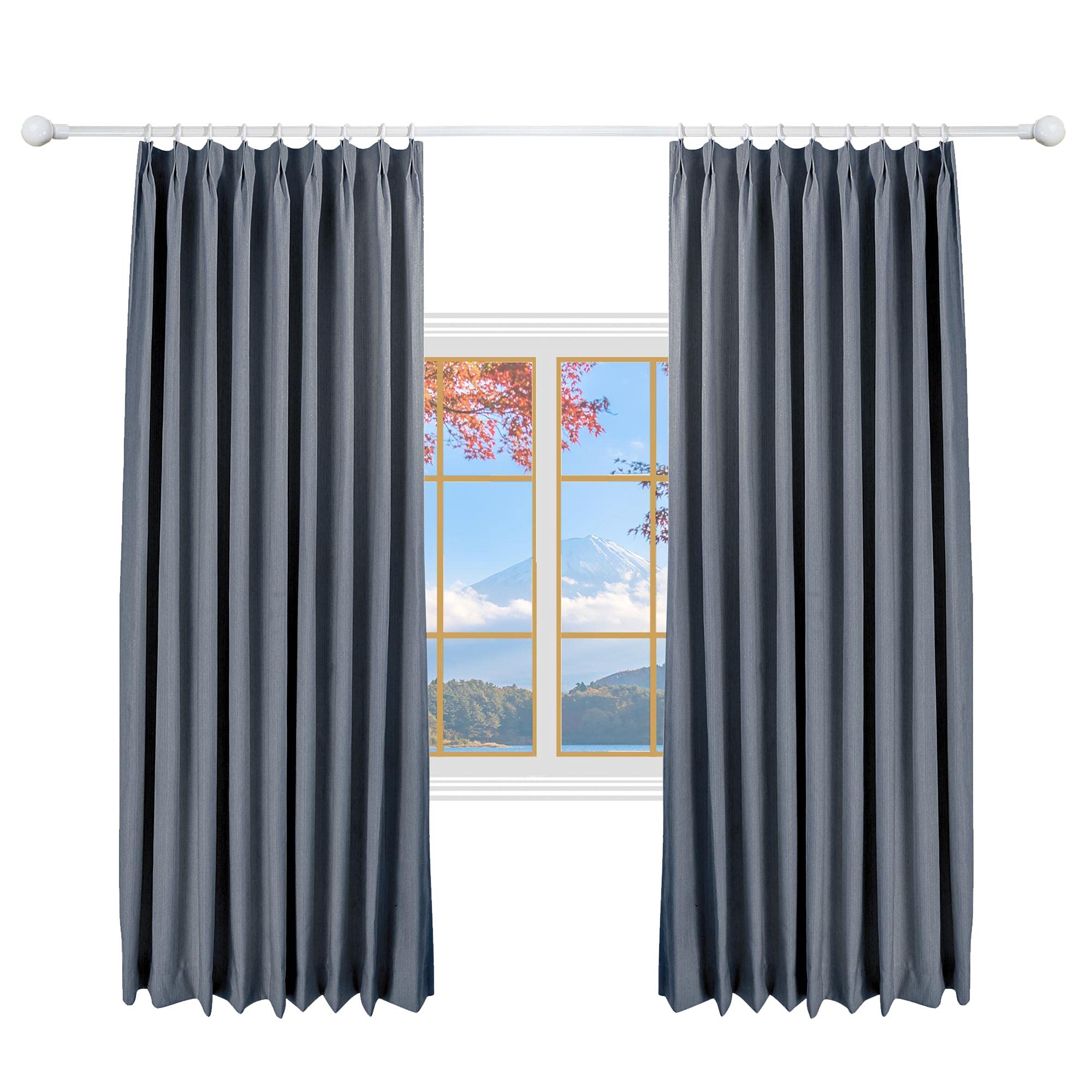 Blackout Curtains for Bedroom & Living Room - 84 x 96 Inch Pinch Pleat Drapes, Thermal Insulated Room Darkening Window Treatment, 1 Panel Grey - Perfect for Night Shift Workers & Light Sleepers