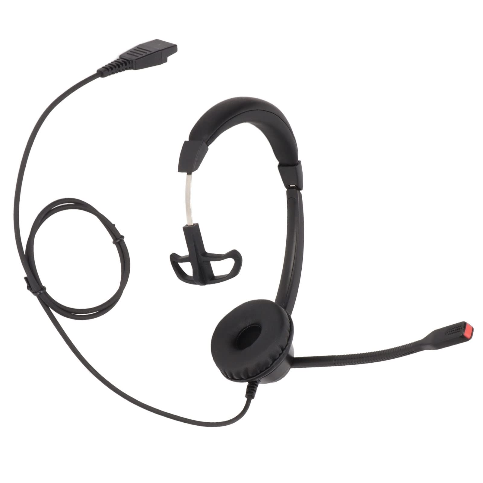 Aoutecen Single Ear NC Headset with HD Mic - Monaural PC Headset with QD Quick Plug Interface for Customer Service, Telemarketing & Call Centers - Perfect for Office, Insurance Agents & Remote Work