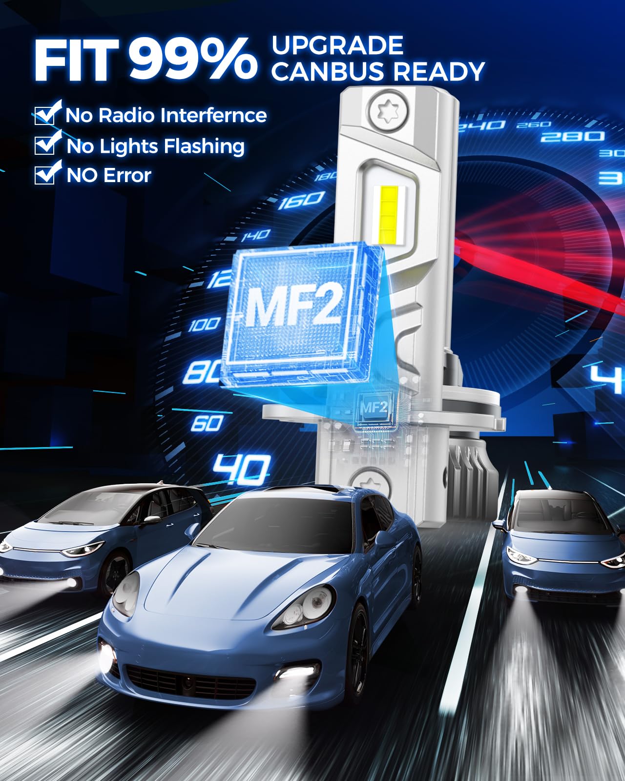 MarsAuto H3 LED Fog Light Bulbs - 600% Brighter 10000LM 6500K White with Strong Penetration, 1:1 Mini Size Plug & Play - Perfect for Cars, Trucks, SUVs (Pack of 2) | Enhance Visibility in Fog, Rain & Night Driving