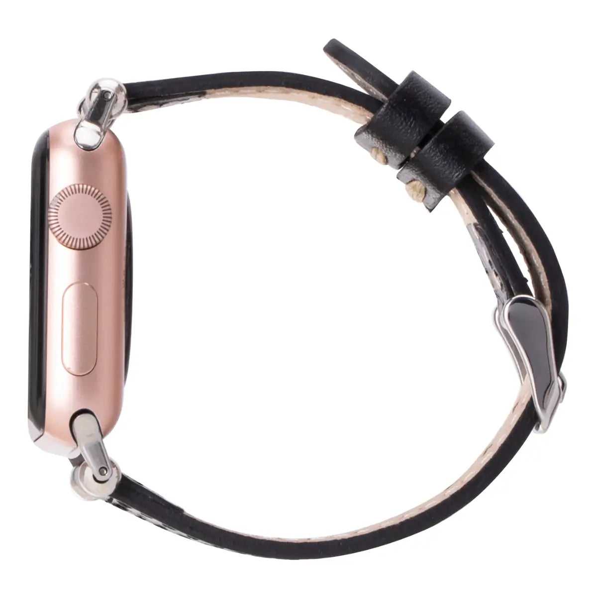 Premium Black Leather Ultra Slim Apple Watch Band - Stylish & Comfortable Replacement Strap for Workouts, Office & Everyday Wear