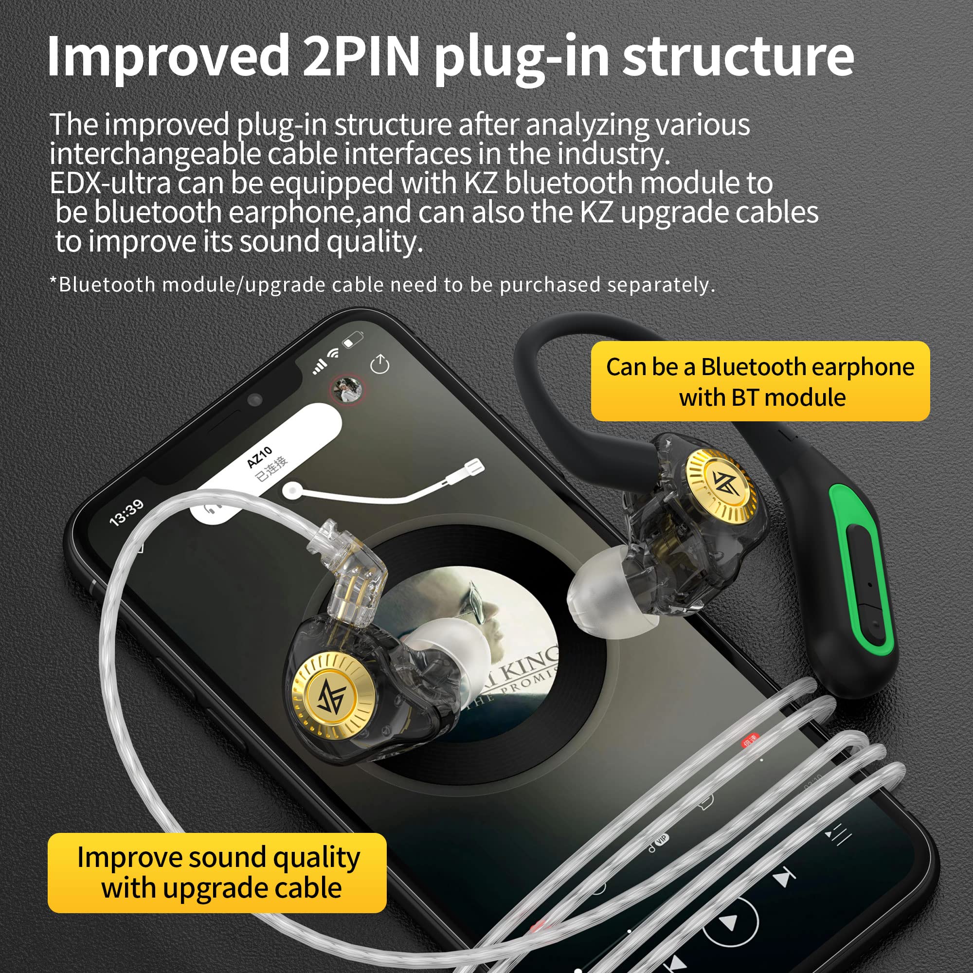 KZ Edx Ultra Upgraded HiFi Wired Earbuds - Dynamic In-Ear Headphones with Deep Bass & Stereo Sound (No Mic) for Music Lovers, Audiophiles & Gaming - Perfect for Commuting, Workouts & Studio Monitoring