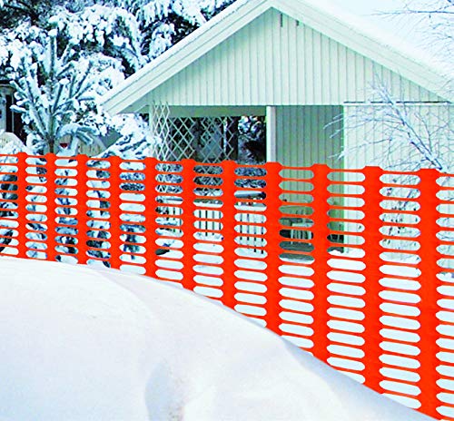 Tenax Safety Snow Fence - 4 Feet x 100 Feet Orange Construction Barrier - Ideal for Snow Control, Construction Sites & Property Protection