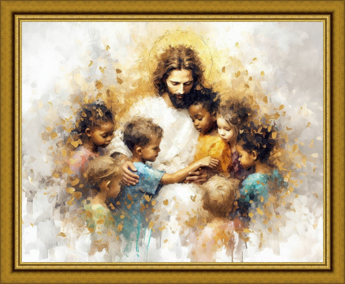 Become Like Little Children - Inspirational Large Wall Art Decor for Nursery, Kids Room & Sunday School - Perfect Christian Gift for Baptism & Baby Showers