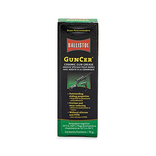 Ballistol GunCer Ceramic Gun Grease - 10g Tube with Special Ceramic Additive, High Performance Lubricant for Firearms (-50°C to +150°C Wide Temp Range) - Ideal for Pistols, Rifles & Hunting Gear Maintenance