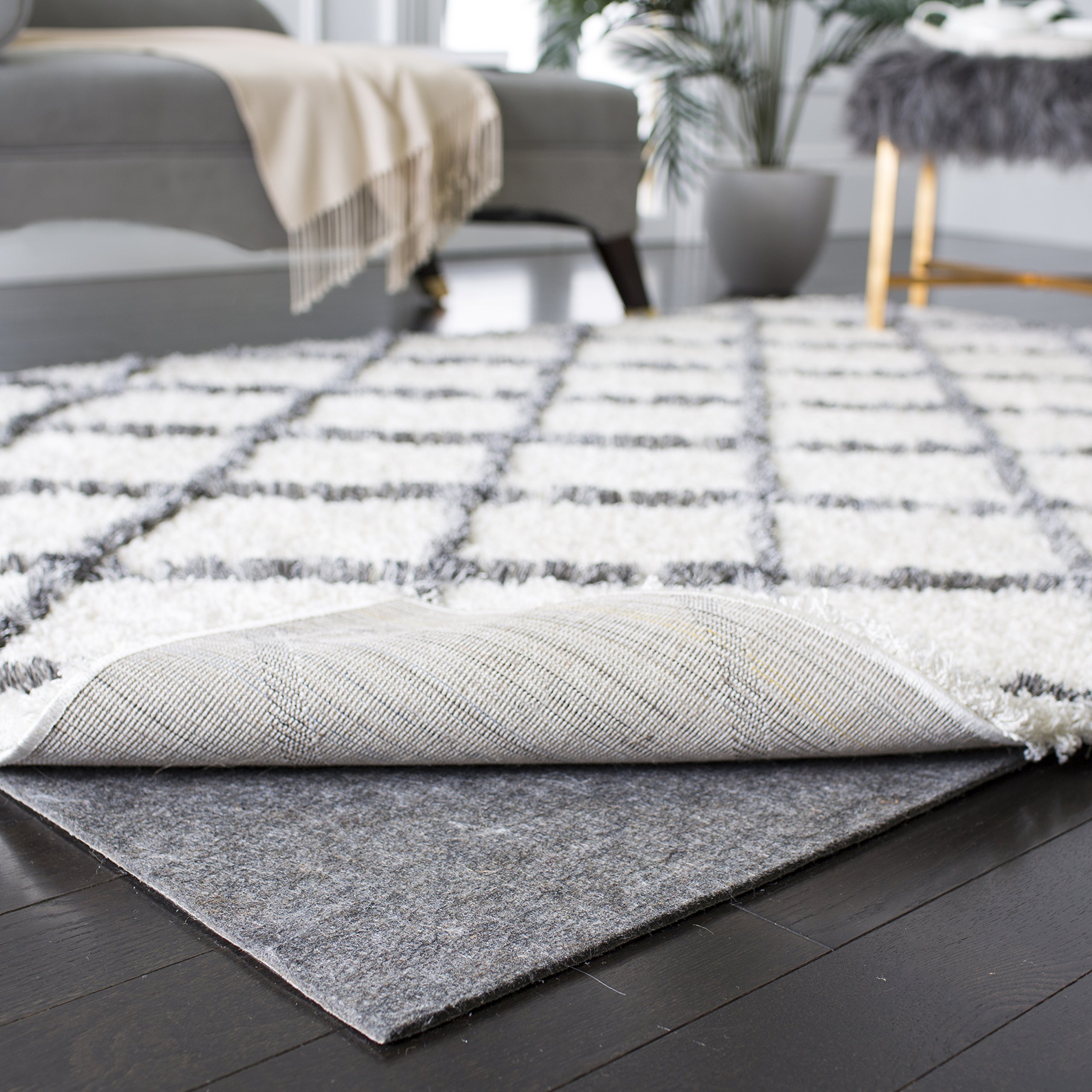 Non-Slip Rug Pad for Hard Floors & Carpets - Safavieh Durable 8x11 Feet Grip Rug Underlay - Perfect for Living Room, Bedroom & High Traffic Areas