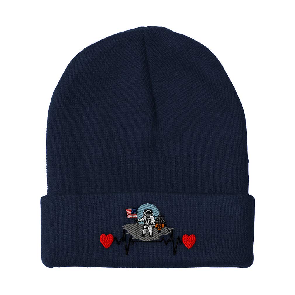 Men's Astronaut Lifeline A Embroidered Winter Beanie - Warm Skull Cap for Women & Men - Perfect for Cold Weather, Outdoor Activities & Casual Wear