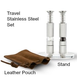 Premium Travel Salt and Pepper Grinder Set - Compact Spice Mill for Gourmet Seasoning On-The-Go | Perfect for Camping, Picnics, and Outdoor Dining
