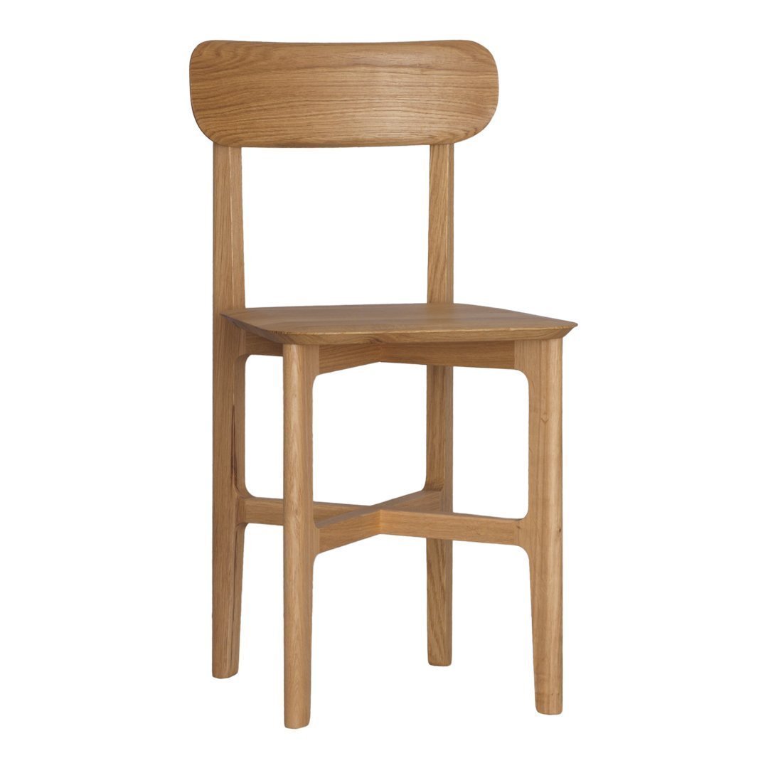 Kihyun Kim Modern Wooden Dining Chair - Minimalist Design, Unupholstered Seat, Zeitraum Collection - Perfect for Dining Room, Kitchen, or Office Workspace