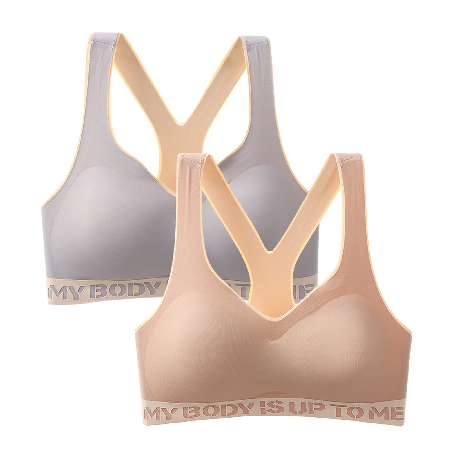Hafidenty Women's 2-Pack High Support Sports Bras - Large Size Yoga Workout Bra for Fitness, Running & Casual Wear