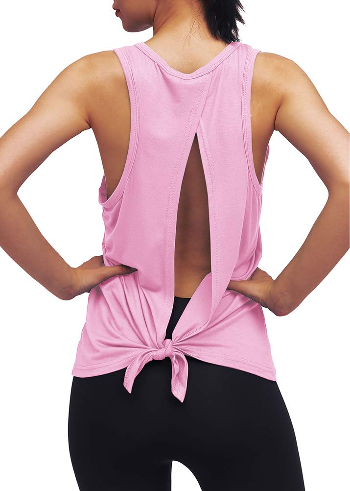 Women's Open Back Yoga Tops - Adjustable Tie Back Workout Tank Tops for Yoga, Gym & Running | Breathable Fitness Shirts for Women