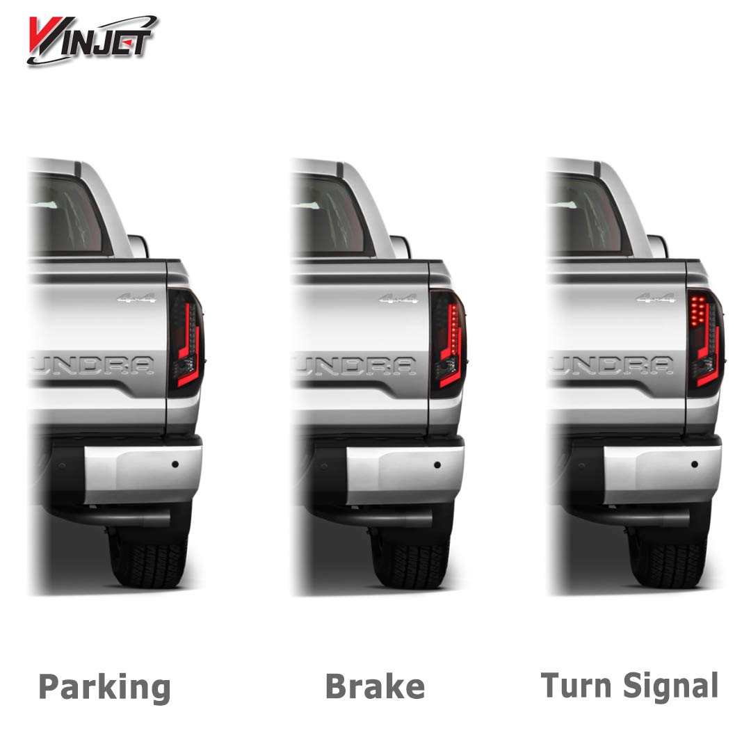 Winjet Off-Road Series LED Taillights Assembly for 2014-2020 Toyota Tundra - DRL LED Tail Lights, Brake Lights & Rear Lamps (1 Pair) - Waterproof & Durable for Off-Roading, Night Driving & Truck Customization