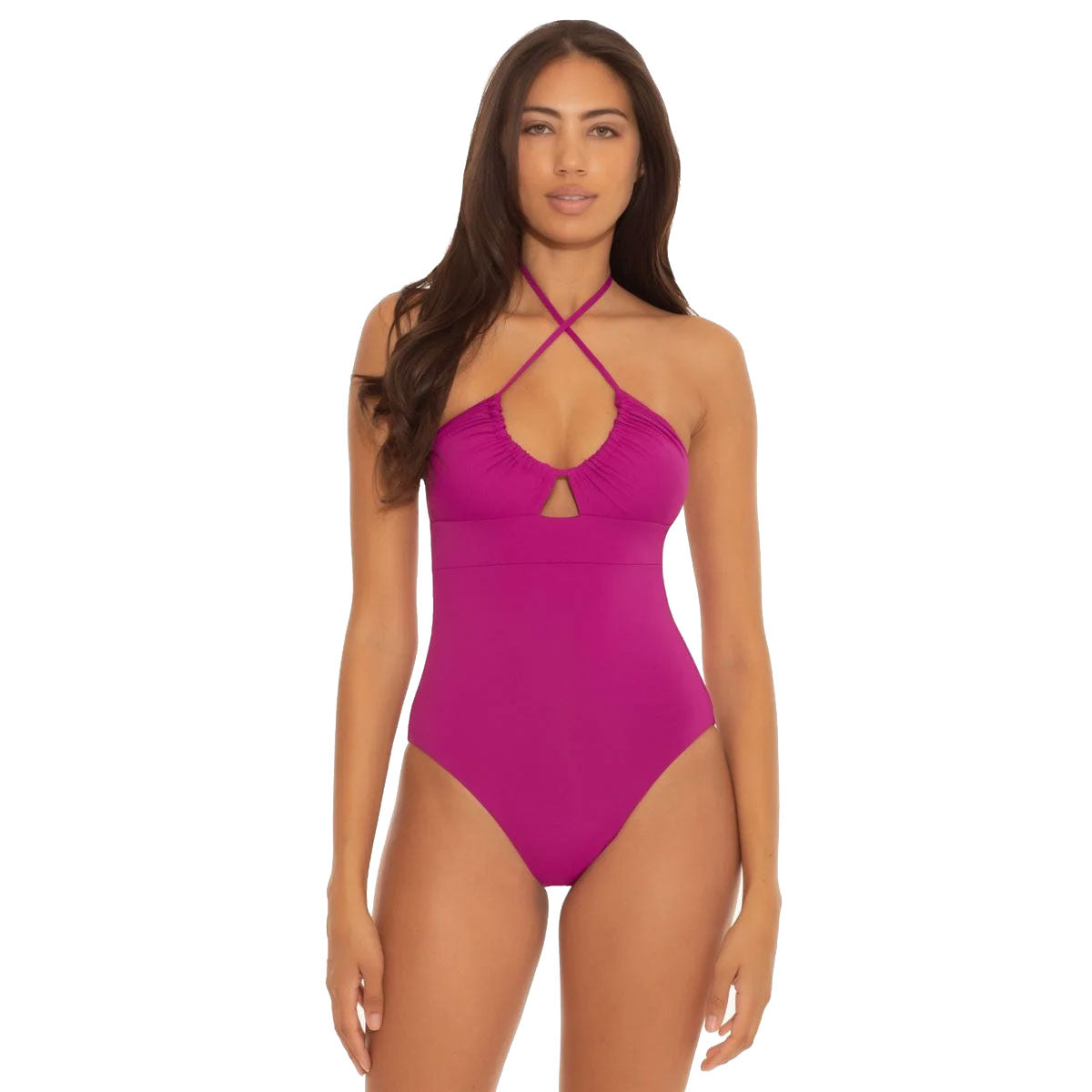 Becca Color Code Multi-Way Berry One Piece Women's Swimsuit - Adjustable Straps & Flattering Fit for Beach, Pool & Vacation