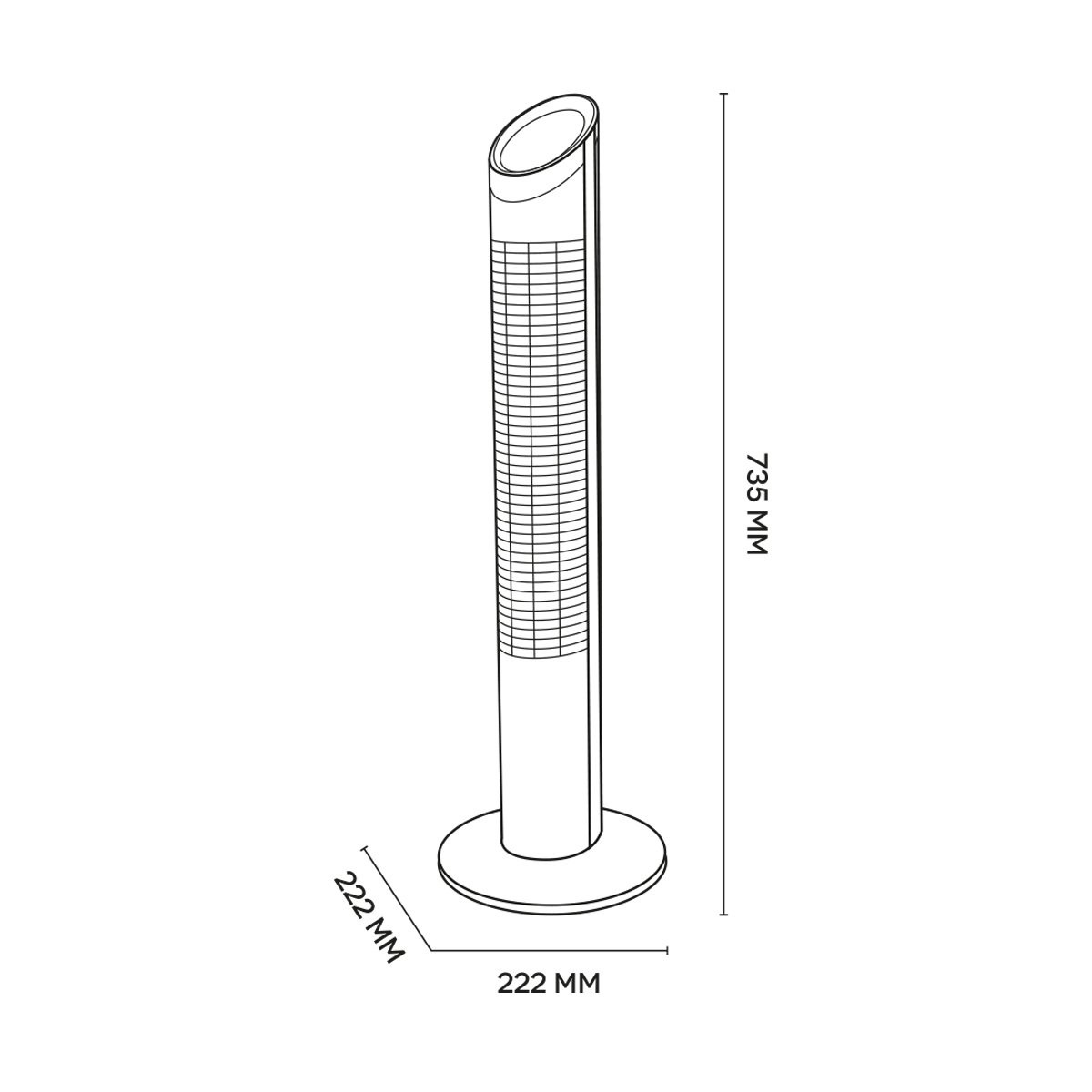 ARGO Aspire Tower Fan with Remote Control, 3 Speed Settings, 73cm Height - Quiet Cooling for Bedroom, Living Room & Office