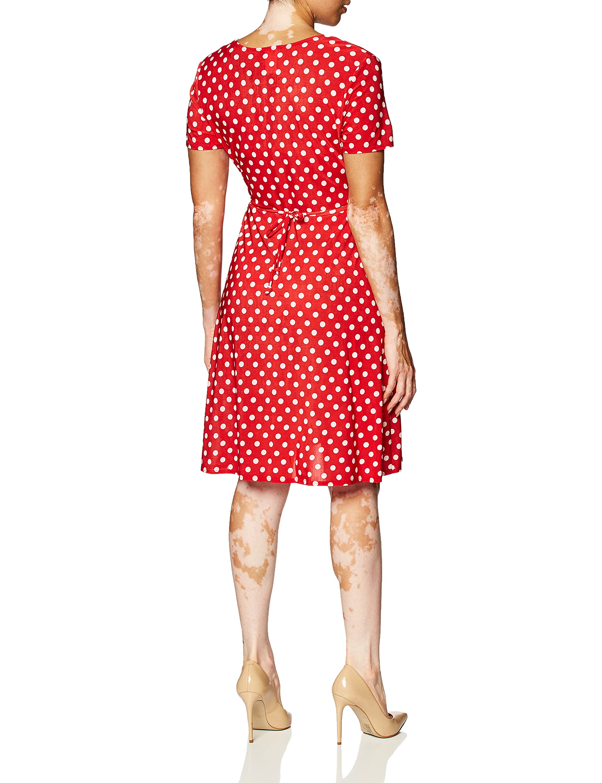 Star Vixen Women's Short Sleeve Wrap Dress - Ballet-Inspired Flowy Midi Dress for Summer | Perfect for Date Night, Office Wear & Special Occasions