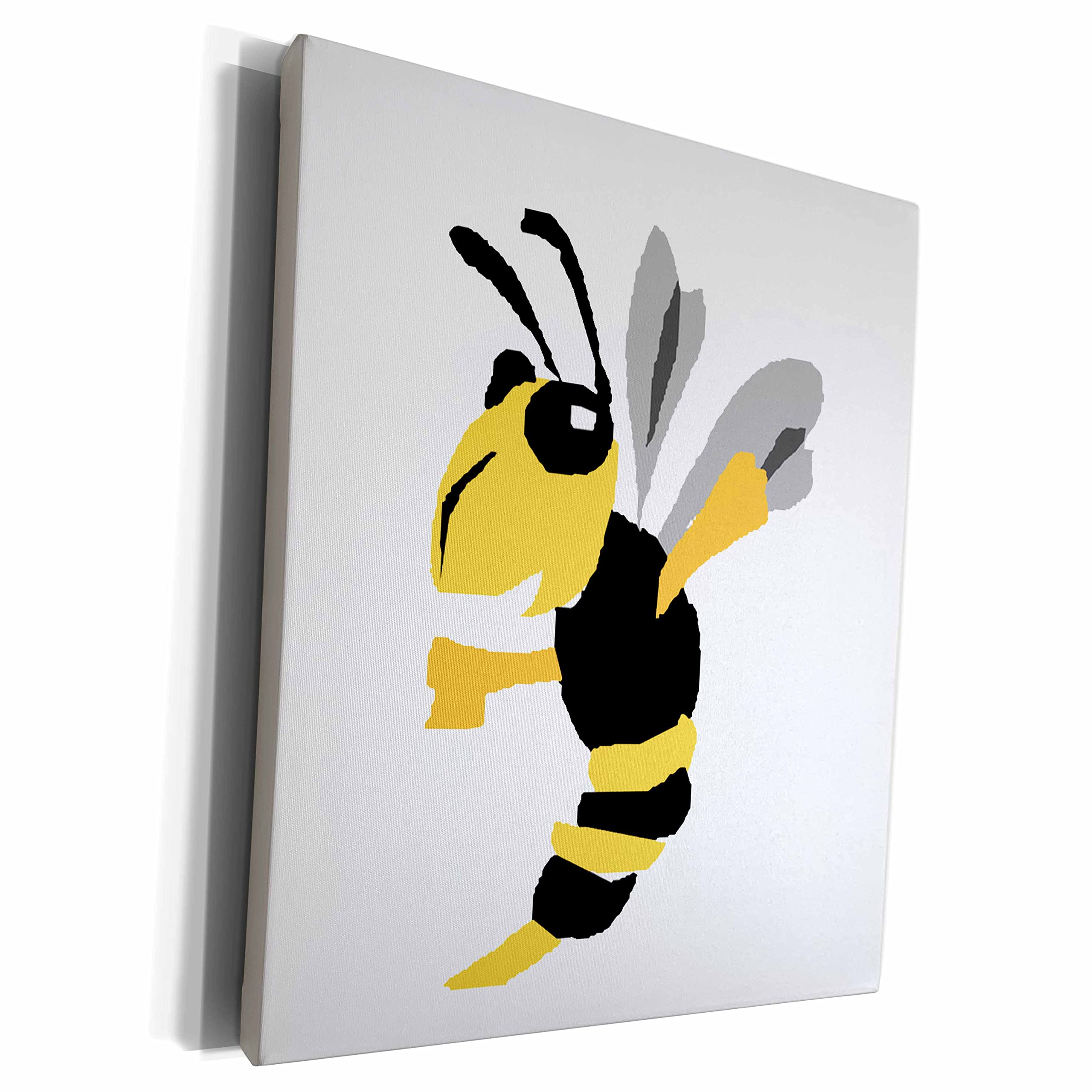 3dRose Museum Grade Canvas Wrap - Vibrant Yellow Jacket Art Sports Mascot Wall Decor for College Dorms, Game Rooms & Fan Cave Man Caves