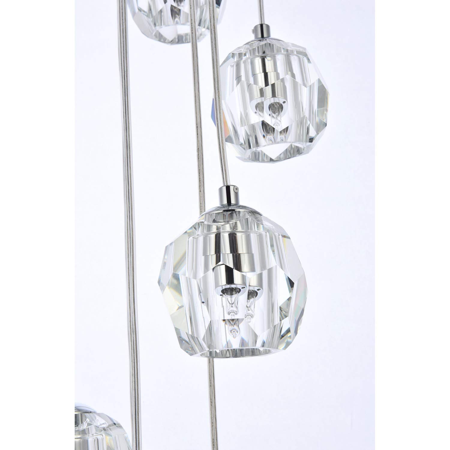 10-Light Chrome Pendant Lighting Fixture - Modern Dining Room Chandelier for Kitchen Island, Entryway, and Living Room Ceiling Decor