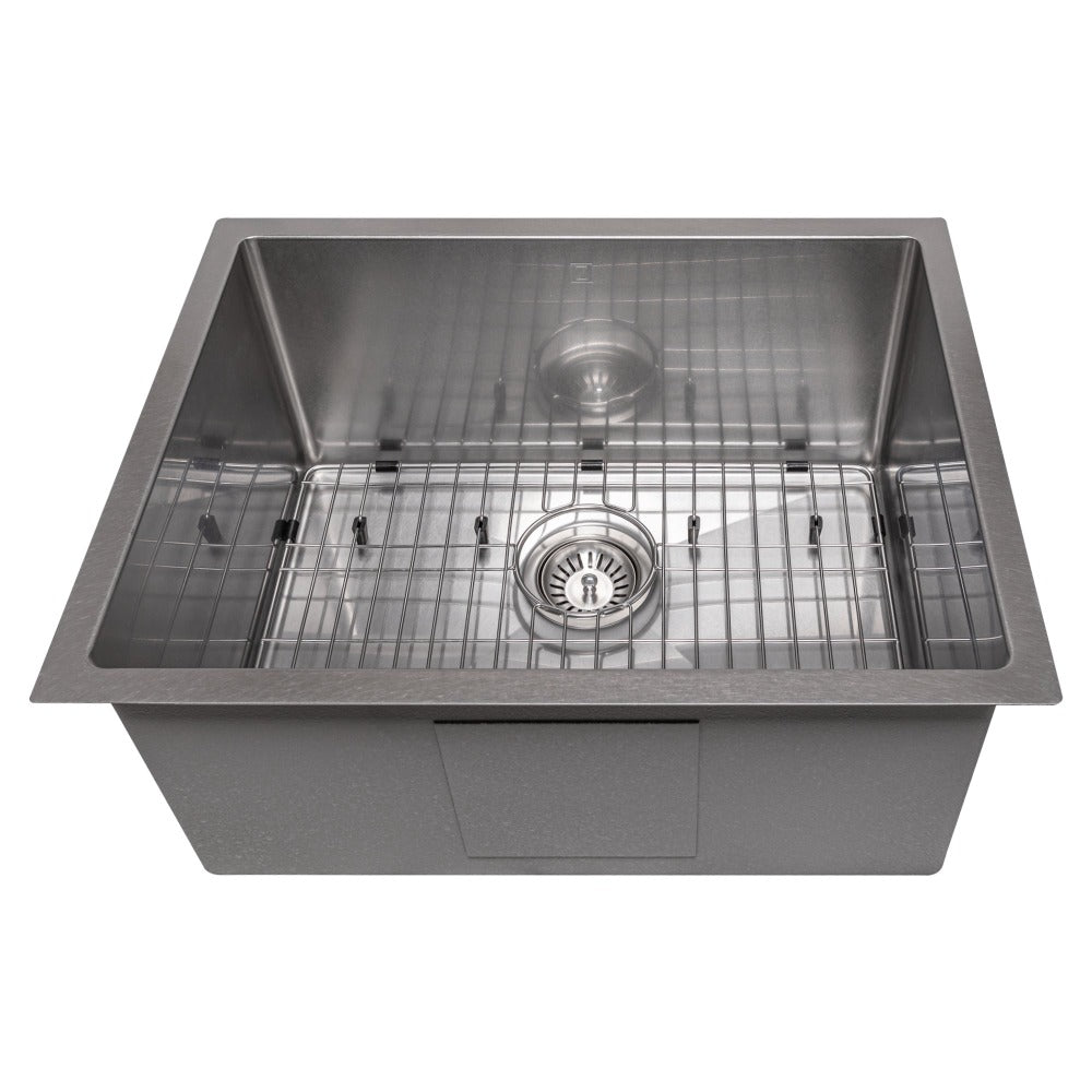 ZLINE 23-Inch Undermount Single Bowl Stainless Steel Kitchen Sink - Satin Finish with Bottom Grid (Model SRS 23S) | Perfect for Modern Kitchens, Small Spaces & Easy Cleaning