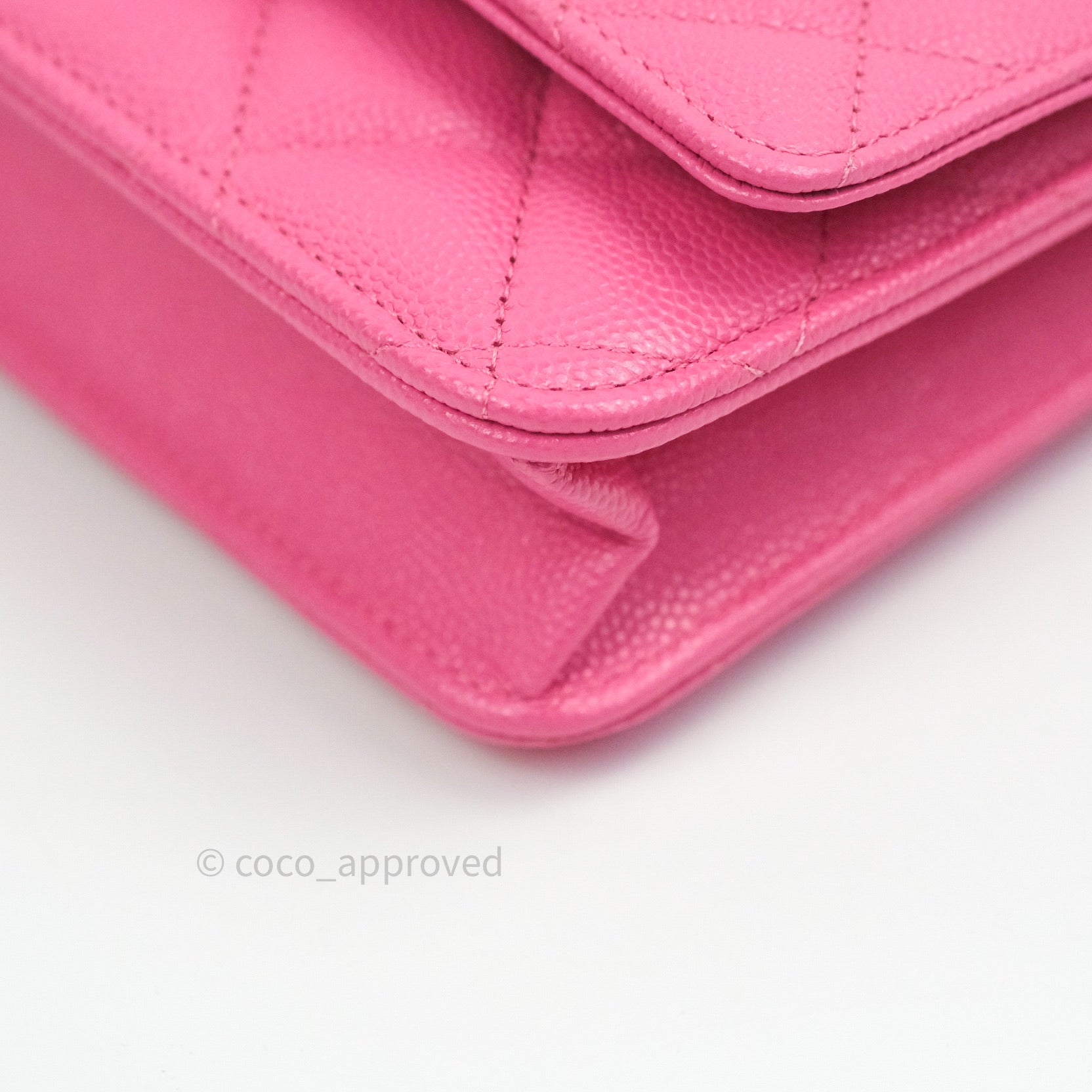 Chanel Caviar Quilted Wallet on Chain WOC in Pink with Light Gold Hardware - Perfect for Evening Events, Date Nights & Luxury Fashion Accessories