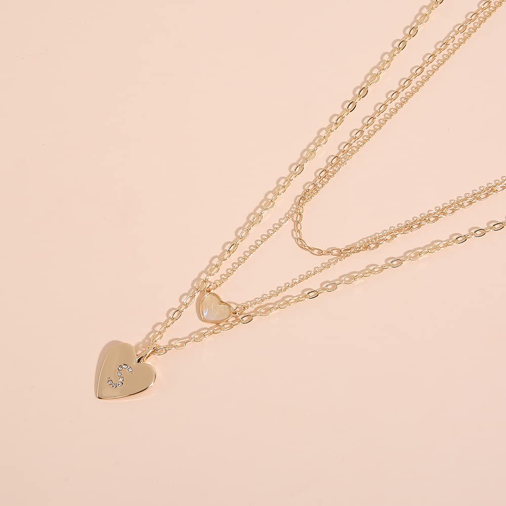 Trendy 14K Gold Plated Layered Initial Necklace for Women & Girls - Personalized Monogram Letter Pendant Jewelry - Perfect for Everyday Wear, Gifts & Special Occasions