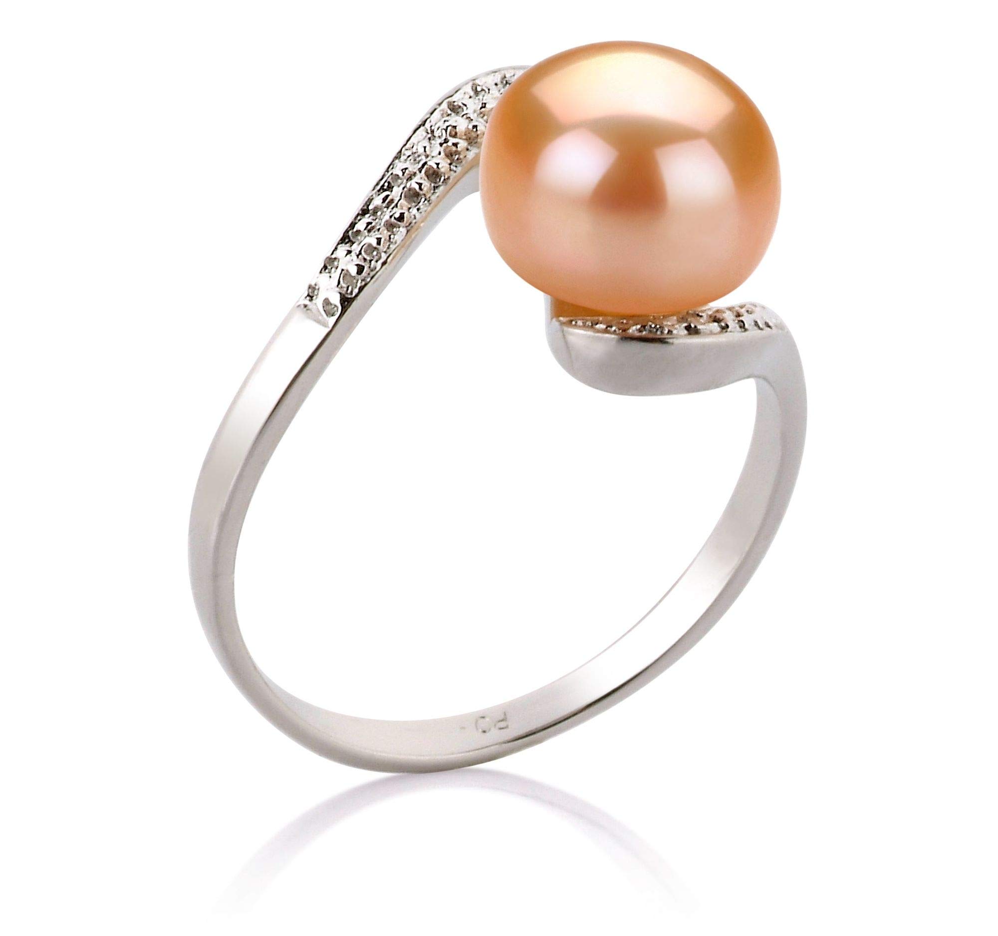 9-10mm AA Quality Chantel Pink Freshwater Cultured Pearl Ring in 925 Sterling Silver for Women - Perfect for Weddings, Anniversaries & Special Occasions