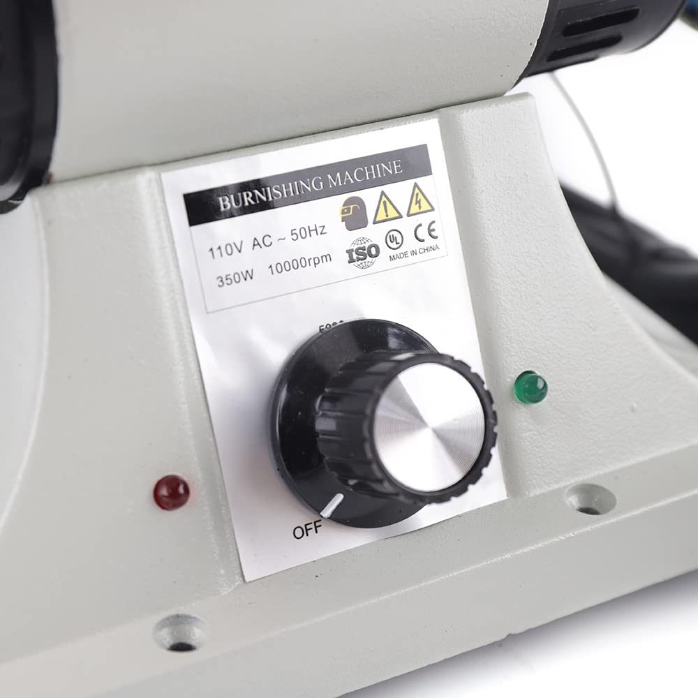 Professional Leather Edge Burnishing Machine & Polishing Kit - Adjustable Rosewood Grinding Head, 8000rpm 350W Motor for Vegetable Tanned Leather (110V) - Perfect for Leather Crafting, Shoe Repair & DIY Leather Projects - Fast US Shipping