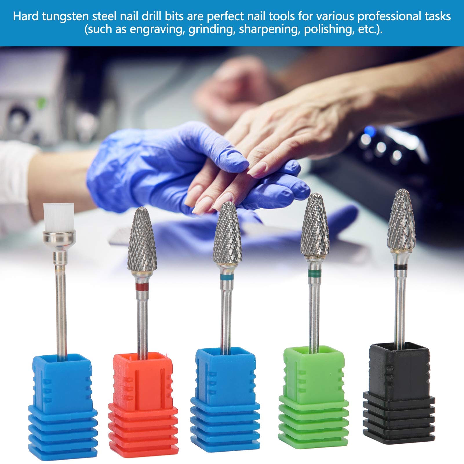 Professional Nail Grinding & Polishing Heads for Manicure - Dead Skin Remover for Salon & Home Pedicure - Perfect for Nail Art, Acrylics & Gel Extensions