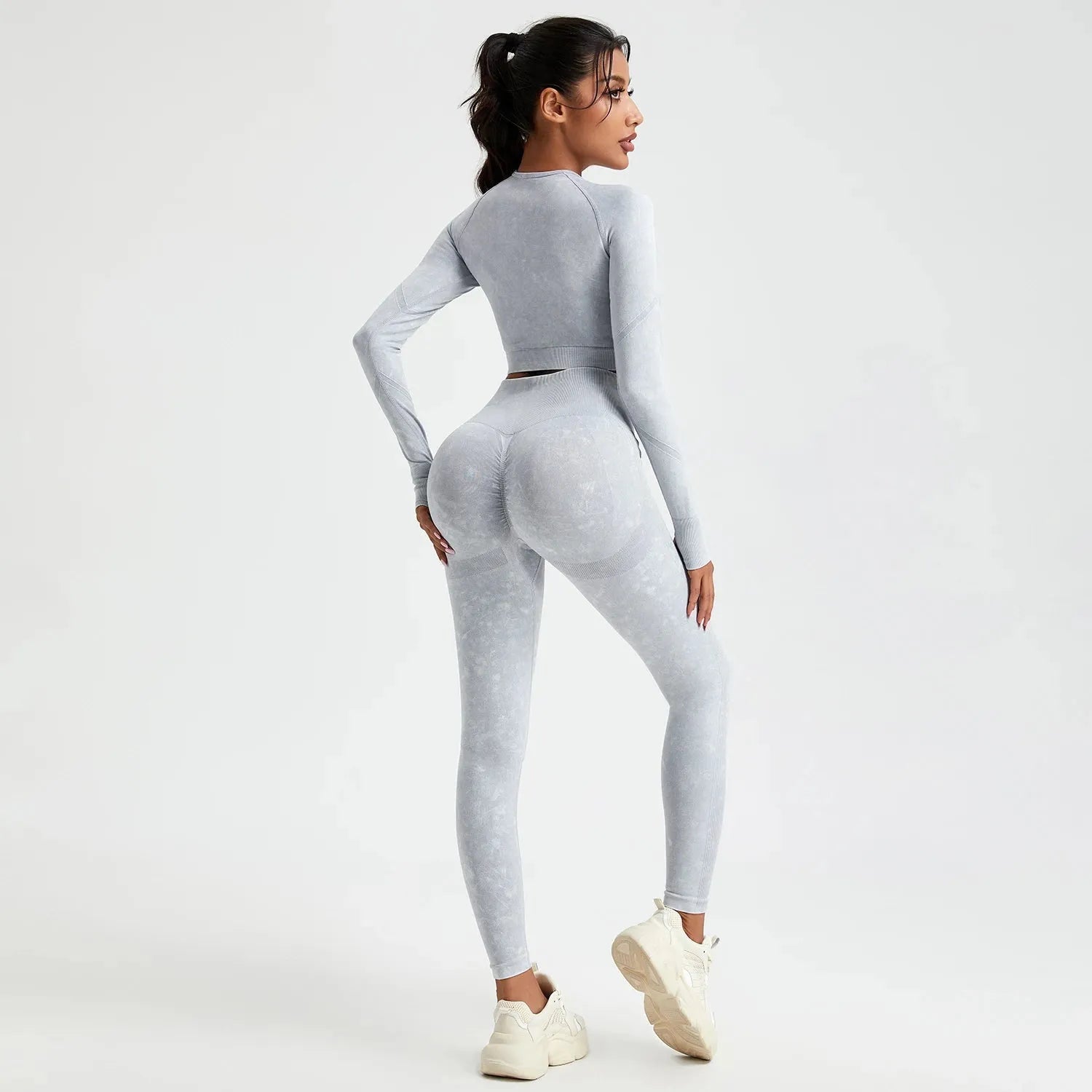 Women's Autumn Wash Skinny Stretch Sport Pants Set - Comfortable Activewear for Yoga, Running & Gym Workouts