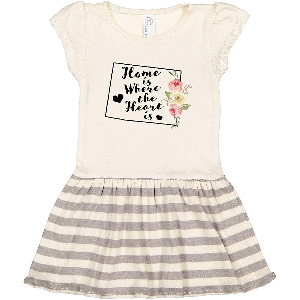 Inktastic Wyoming Home is Where The Heart is Watercolor Print Toddler Dress - Cute Outfit for Girls, Playdates & Family Photos