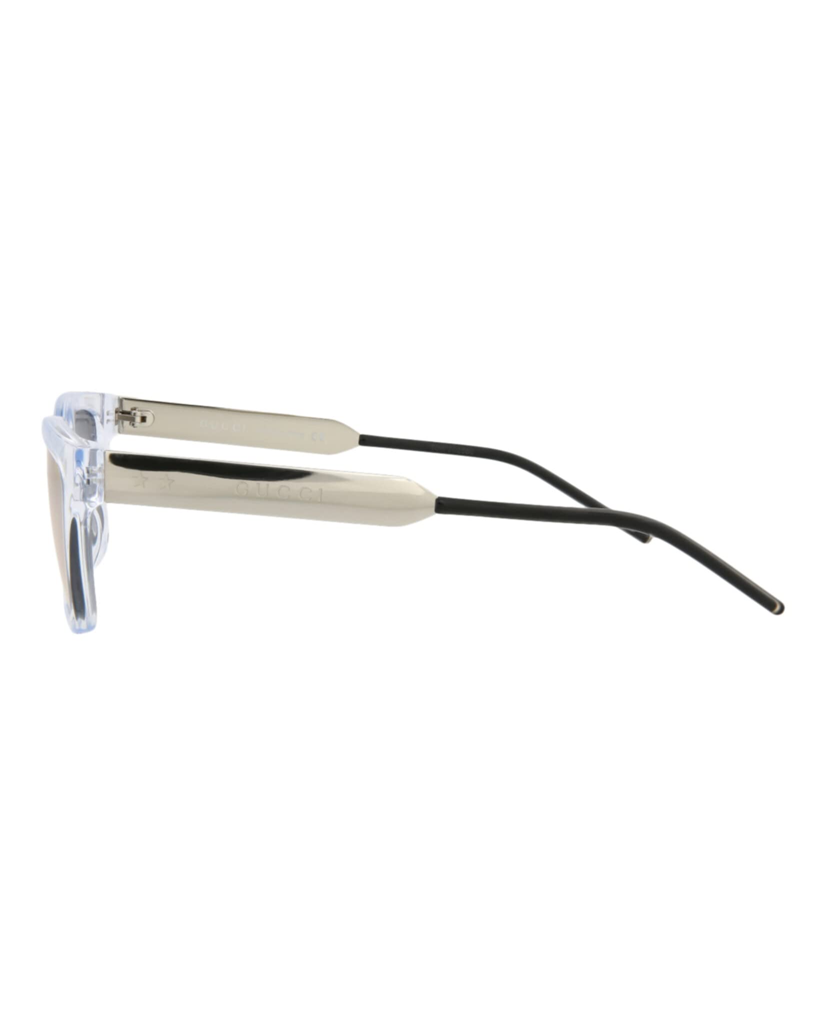 **Gucci Square & Rectangle Sunglasses - Crystal Silver Frame, Luxury Designer Eyewear for Women & Men | Made in Japan | UV Protection, Fashionable for Everyday Wear, Travel & Outdoor Activities**