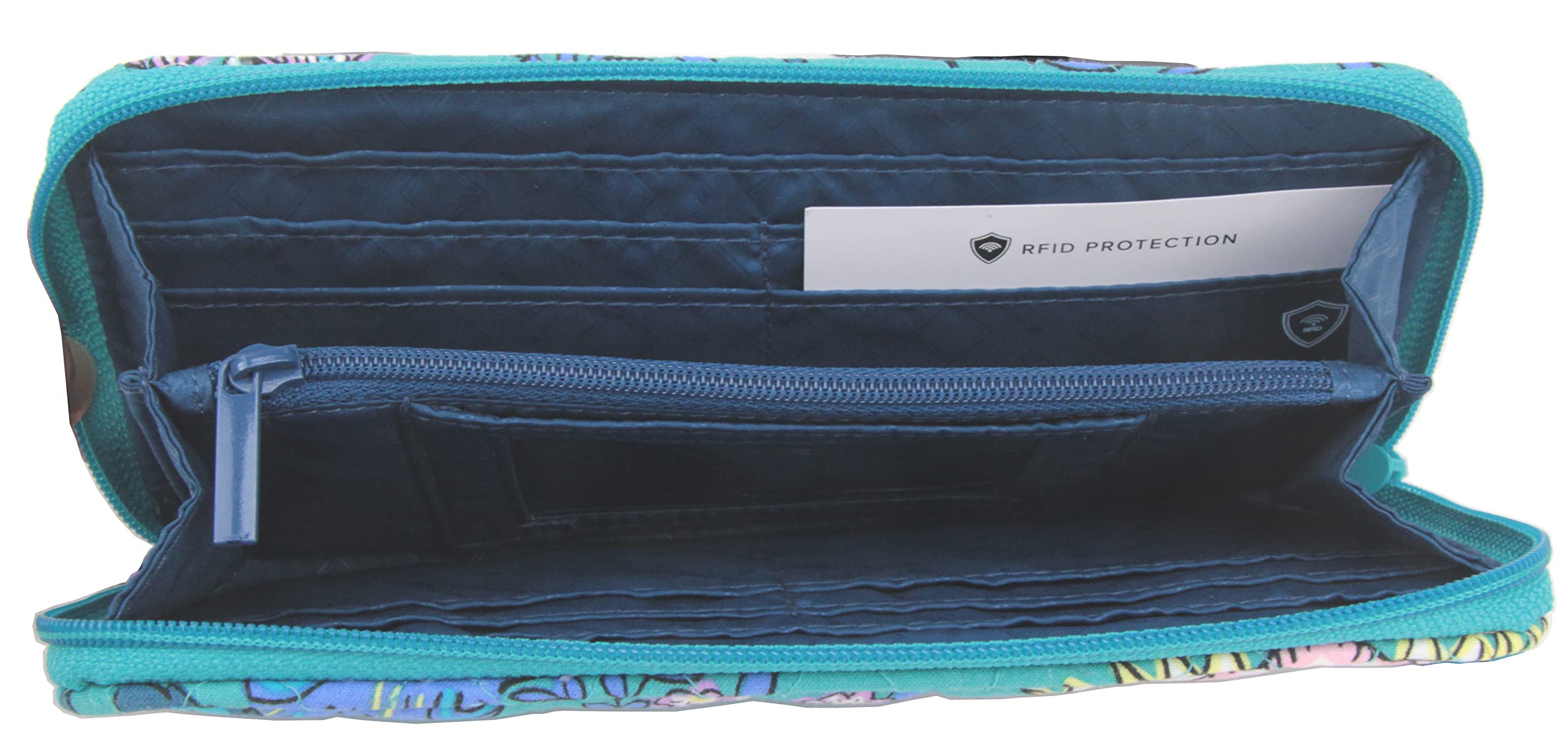 Vera Bradley Women's RFID Blocking Cotton Accordion Wristlet Wallet - Secure & Stylish for Travel, Shopping & Everyday Use