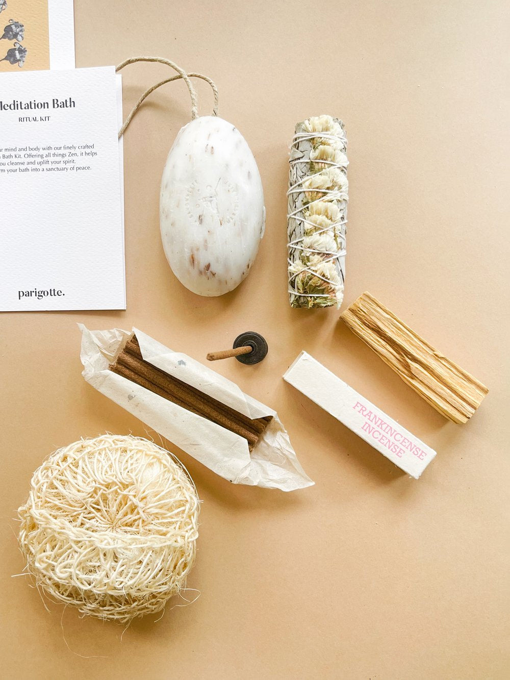 Parigotte Meditation & Bath Ritual Kit - Relaxing Aromatherapy Gift Set for Stress Relief & Self Care | Perfect for Spa Nights, Yoga Sessions & Bedtime Routines