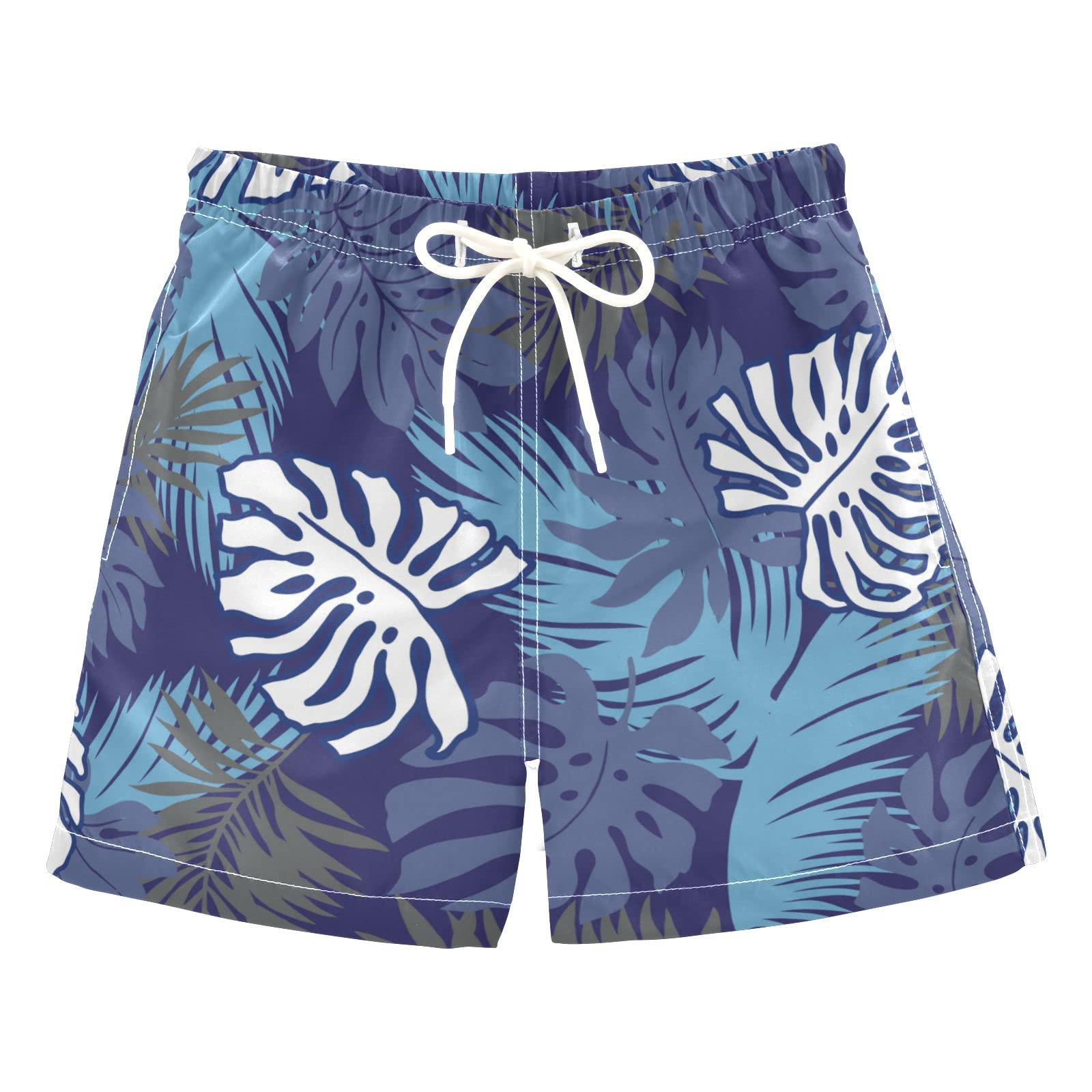 AMICHIC Boys' Quick-Dry Hibiscus Print Swim Trunks with Mesh Lining - Adjustable Waist Beach Shorts for Swimming, Pool Party & Summer Vacation