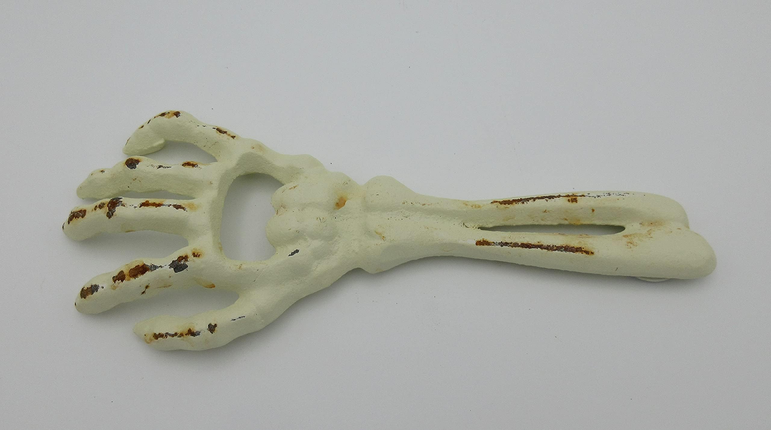 MGS Cast Iron Skeleton Hand Bottle Opener - Gothic Style Beer & Soda Opener - Unique Bar Accessories for Halloween Party, Home Decor & Gifts (White)