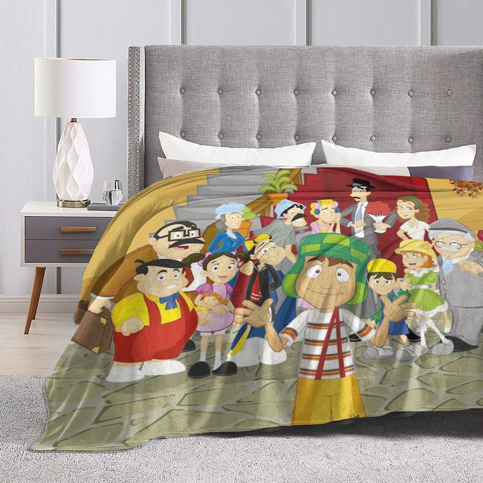 YSLPshop El Chavo Animado Flannel Plush Anime Throw Blanket - Ultra Soft Micro Fleece Blanket for Couch, Bed & Travel - 80x60 Inch All Season Cozy Blanket for Adults & Kids - Perfect for Movie Nights, Camping & Home Decor
