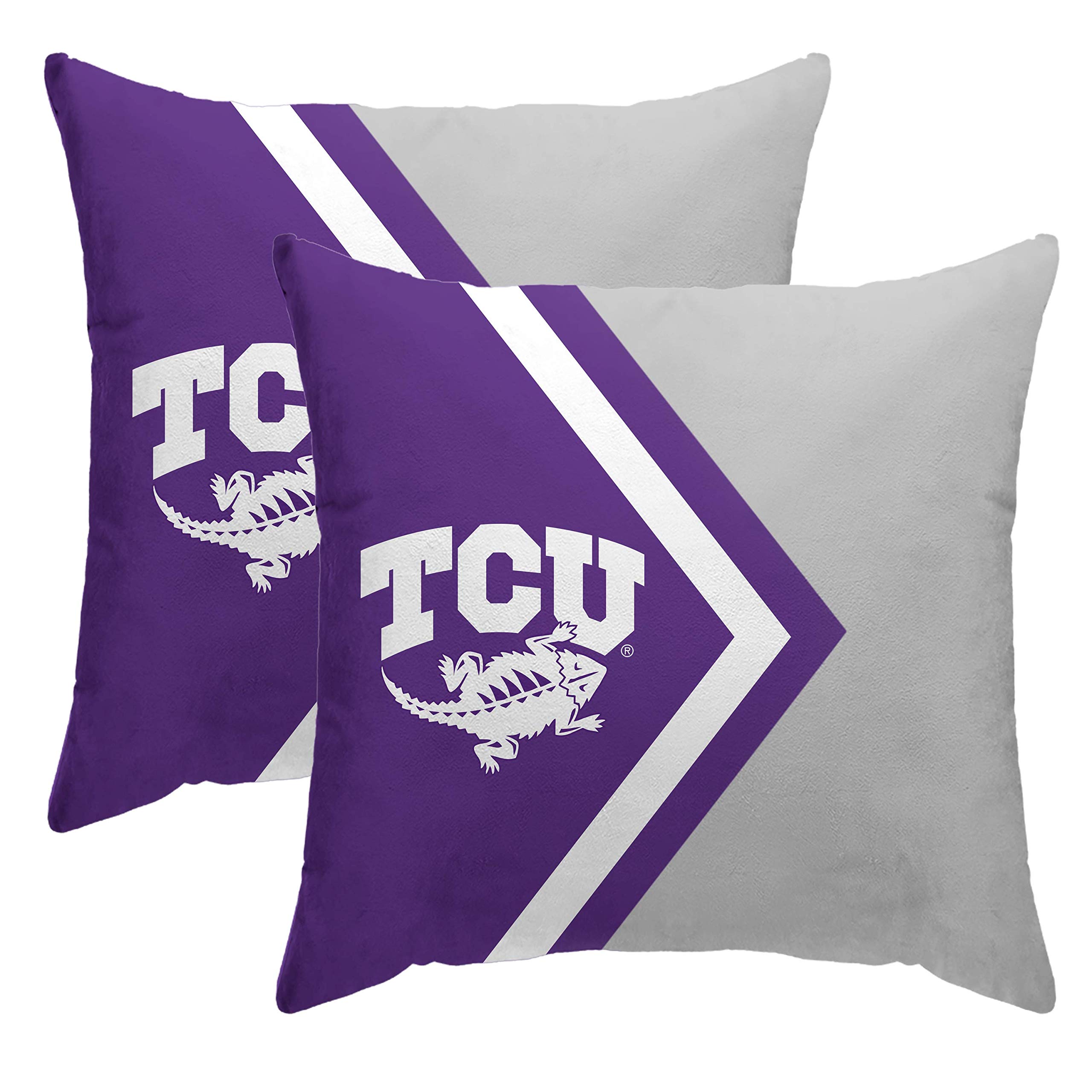 Official NCAA Licensed Side Arrow Poly Span Throw Pillows 2 Pack - 16x16 Inches for College Dorm, Game Room & Home Decor