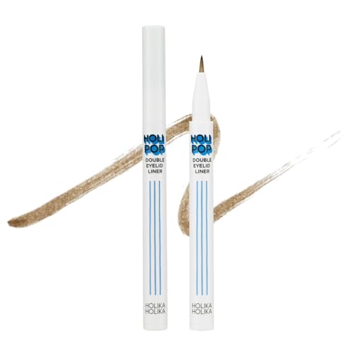 Holika Double Eyeliner & Tear Bag Eyeshadow - Korean Cosmetics for Precise Eye Makeup | Long-Lasting Waterproof Eyeliner (01 Original) | Perfect for Daily Wear, Party Looks & K-Beauty Styles