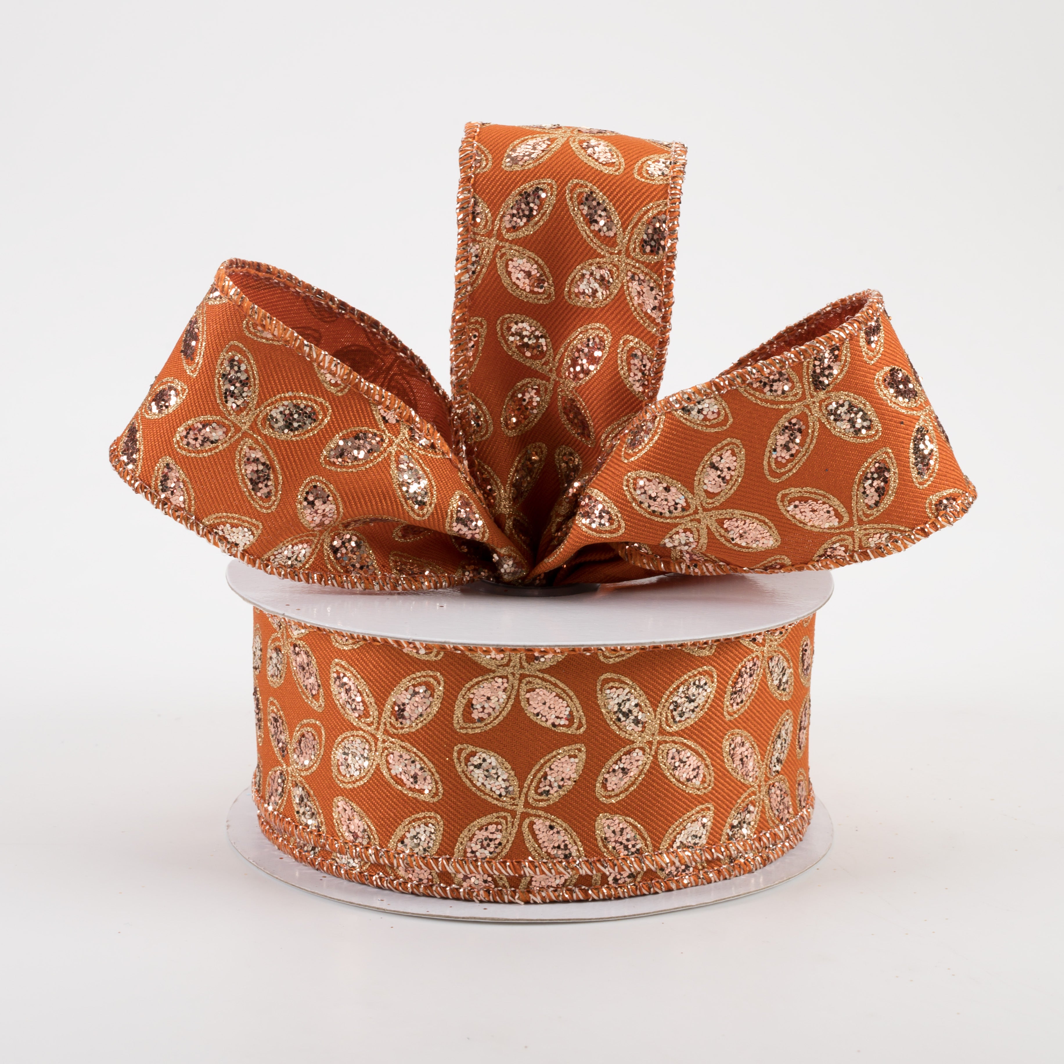 1.5 Inch Quatrefoil Petals Ribbon - Autumn, Rose, Champagne, Gold (10 Yards) - Perfect for Gift Wrapping, Wedding Decorations, DIY Crafts and Scrapbooking