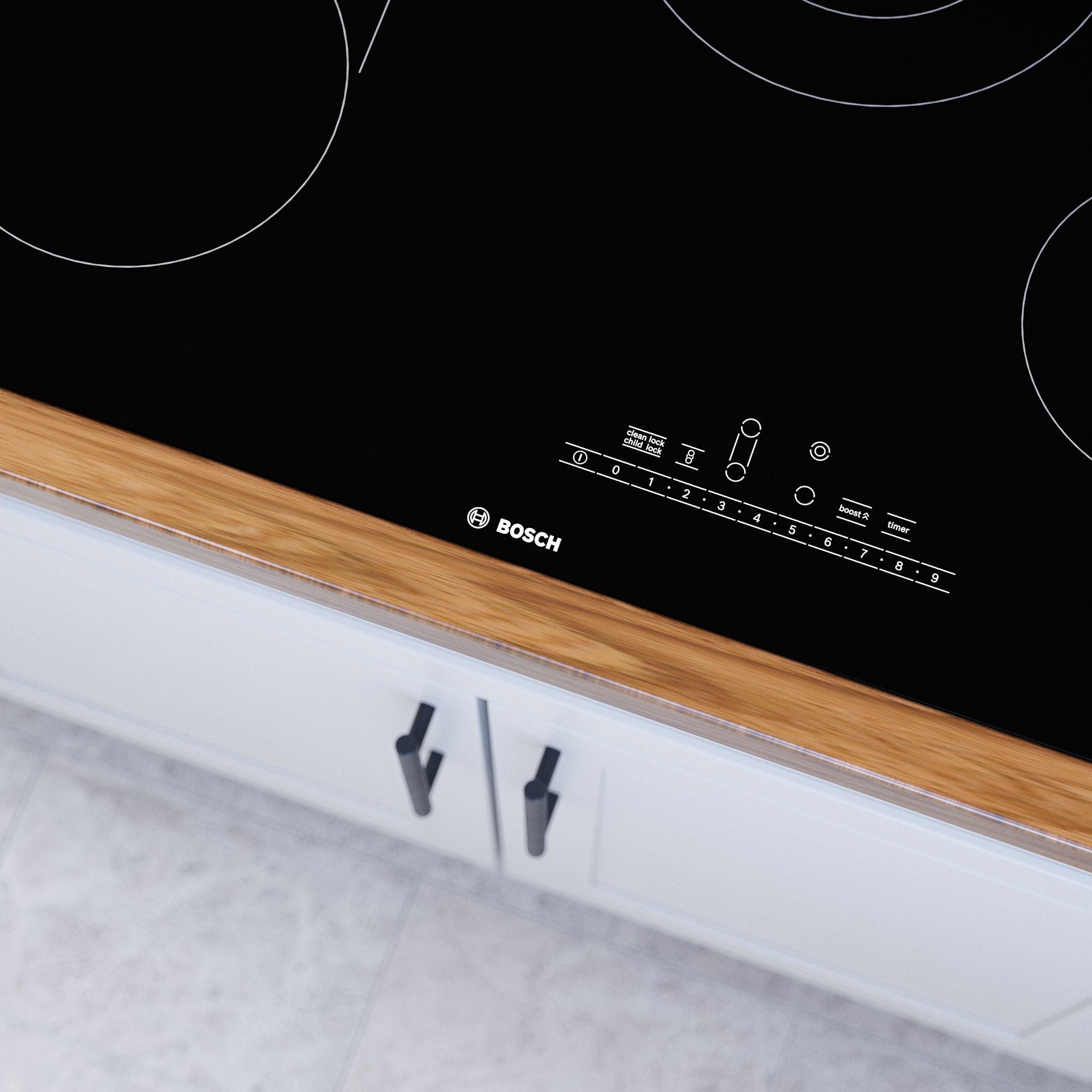Bosch 30-Inch Electric Cooktop - NET8069UC Black Glass Surface | Modern Kitchen Appliance for Home Cooking & Entertaining