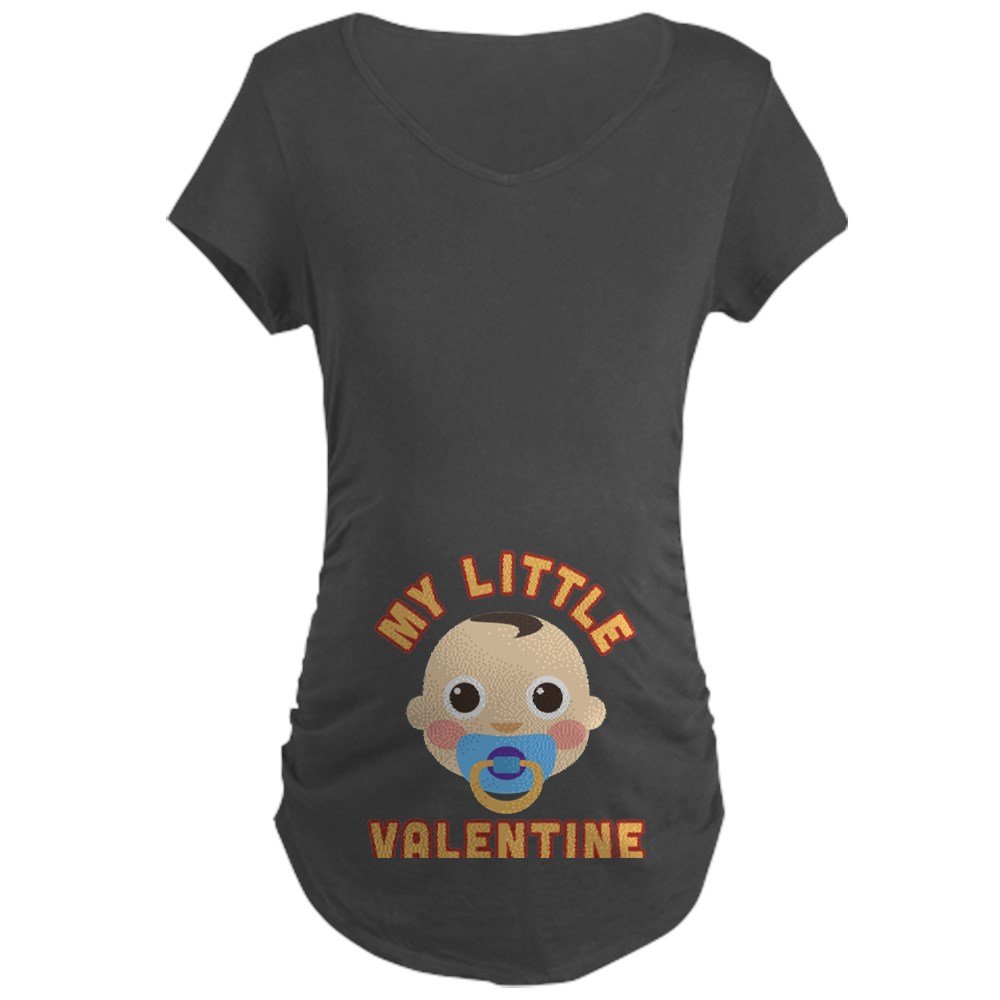 Emoji My Little Valentine Maternity T-Shirt - Funny Pregnancy Tee for Moms - Perfect for Valentine's Day, Baby Showers & Maternity Photos