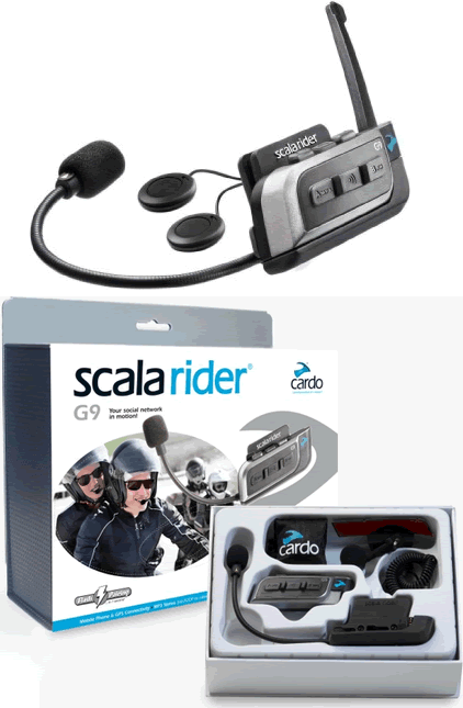 Cardo Scala Rider G9x Solo Bluetooth Headset for Motorcycles - Wireless Communication for Riders, Perfect for Long Rides and Group Tours