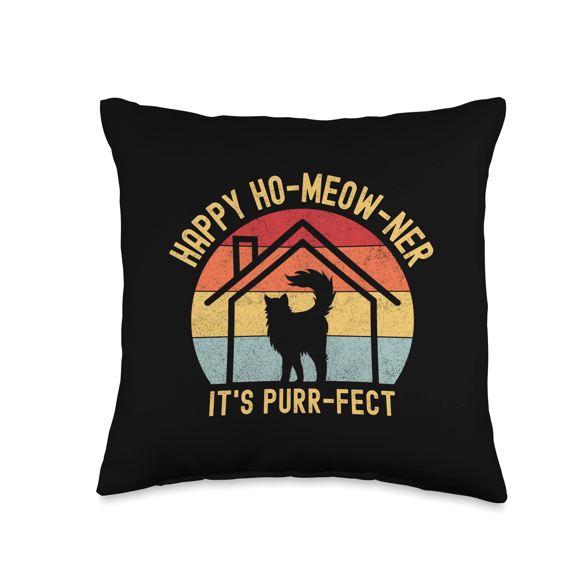 Funny Cat Lover Gift - Cute Cat Throw Pillow for Home Decor, Housewarming Present for New Homeowners | Perfect for Living Room, Bedroom & Sofa Decor