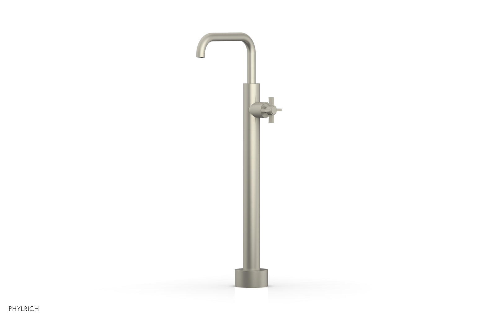 BASIC Low Floor Mount Tub Filler with Cross Handle - D132 45 04 - Perfect for Modern Bathroom Renovations and Spa-Like Showower Experiences
