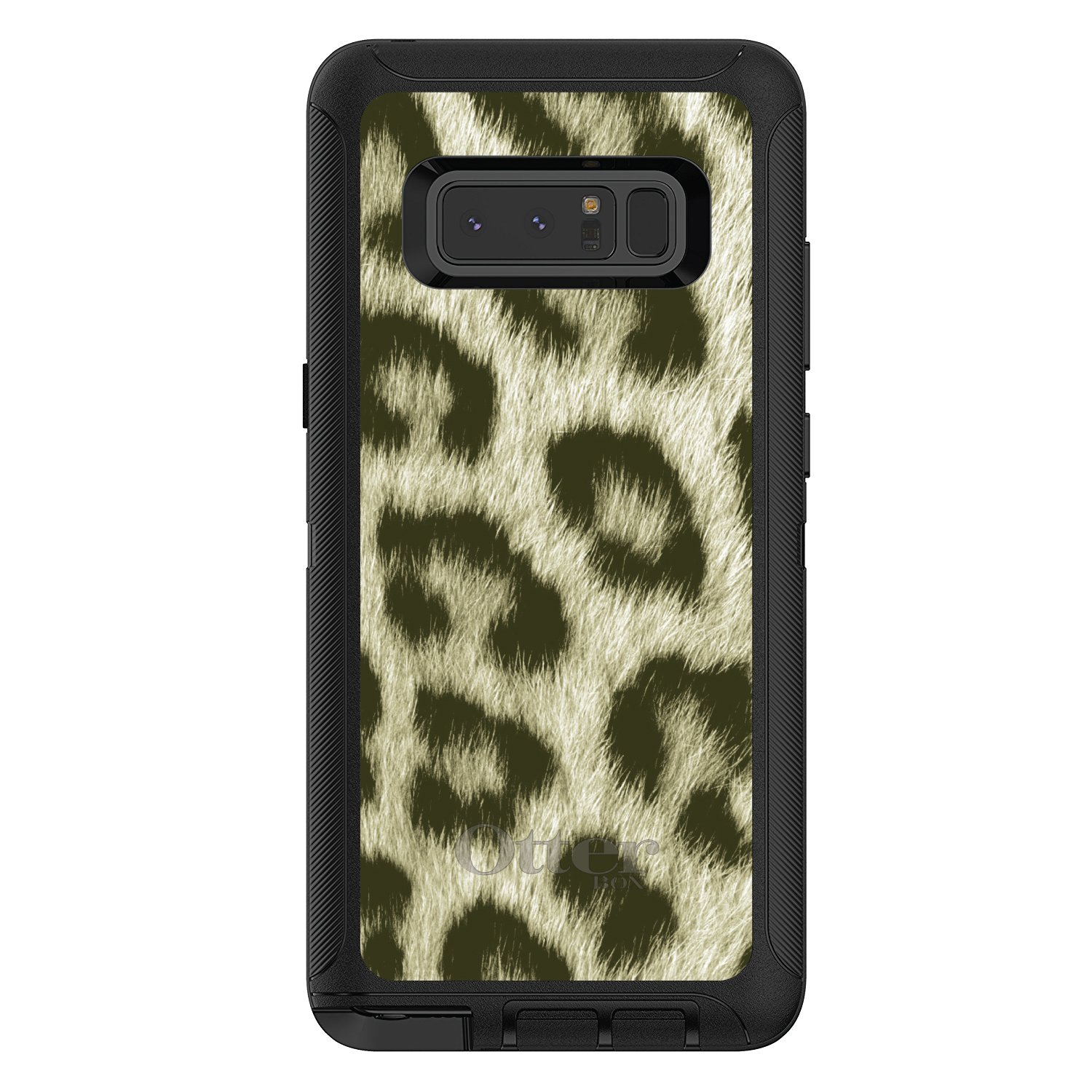 DistinctInk Samsung Galaxy Note 8 Case - Black Custom Replacement Compatible with OtterBox Defender - Yellow Black Leopard Print Protective Cover | Perfect for Outdoor Adventures, Work & Daily Use