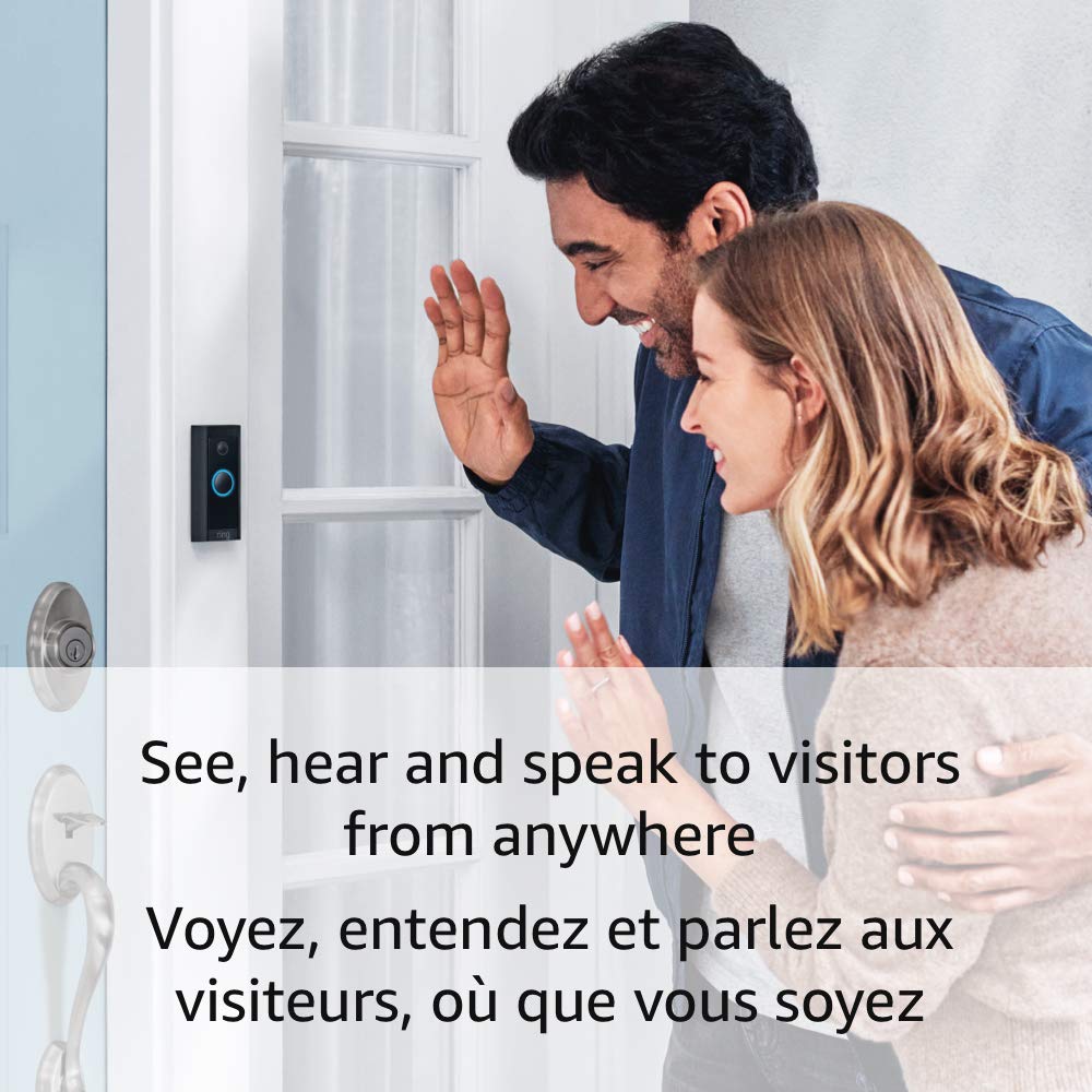 Ring Stick Up Cam Battery & Video Doorbell Wired - Black for Home Security