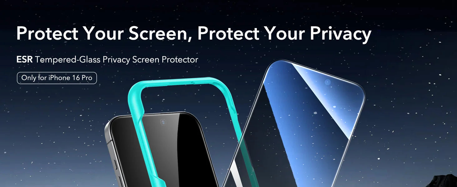 ESR iPhone 16 Pro HD Tempered Glass Screen Protector - 9H Hardness, Anti-Scratch, Bubble-Free - Perfect for Everyday Use, Gaming & Outdoor Activities