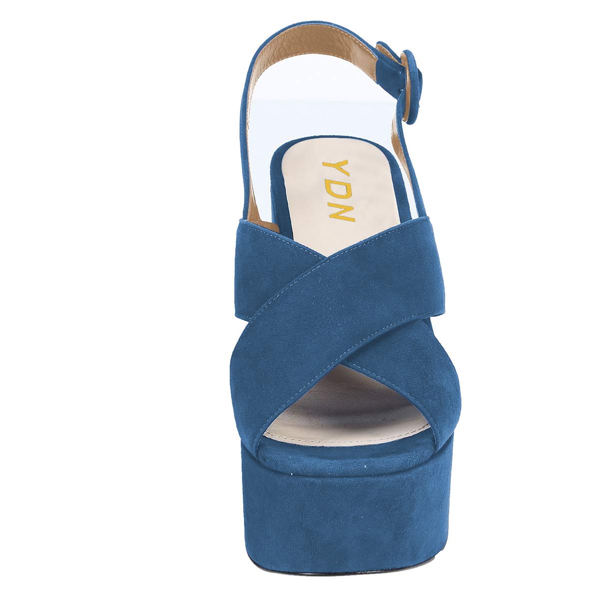 YDN Women's Wedge High Heel Sandals - Peep Toe Strappy Pumps with Buckle, Slingback Platform Dress Shoes for Party, Office & Wedding - Comfortable & Stylish for Work, Date Night & Special Occasions